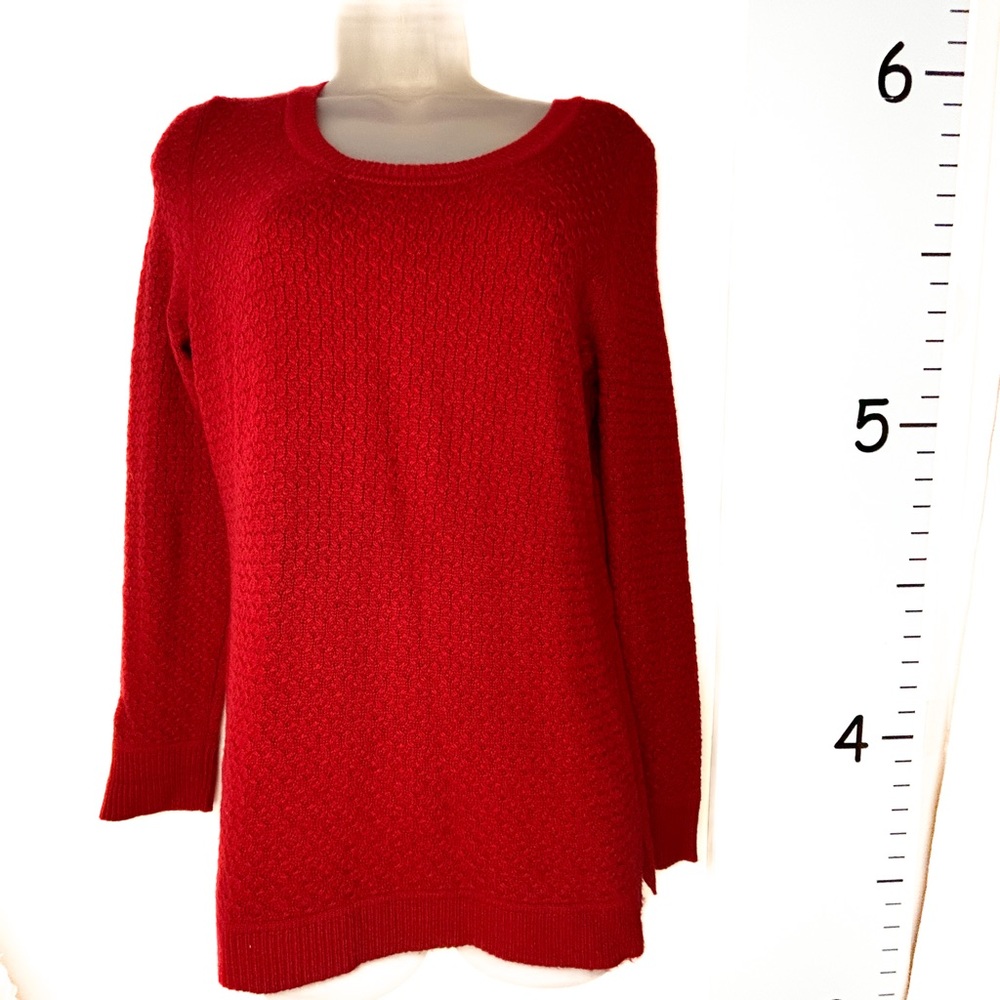 Talbots Bright‎ Red Scoop Neck Lambswool Sweater Small